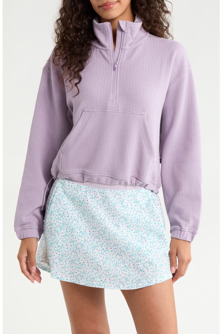 Kenna Cotton Blend Half Zip Sweatshirt, Main, color, LAVENDER FROST