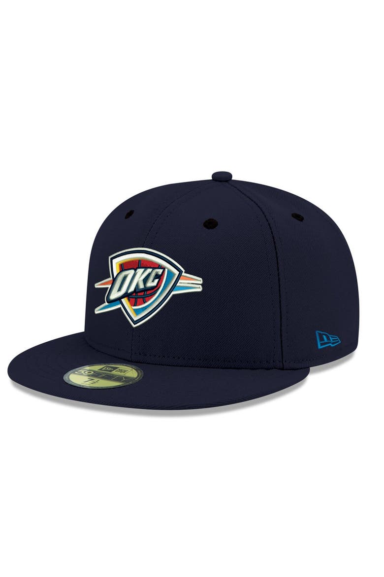 Men's New Era Navy Oklahoma City Thunder Official Team Color 59FIFTY Fitted Hat, Main, color, Navy