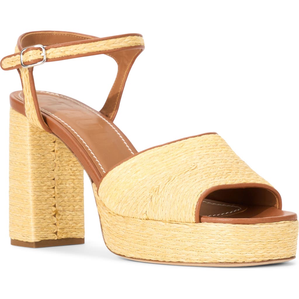Staud Jodie Ankle Strap Platform Sandal In Gold
