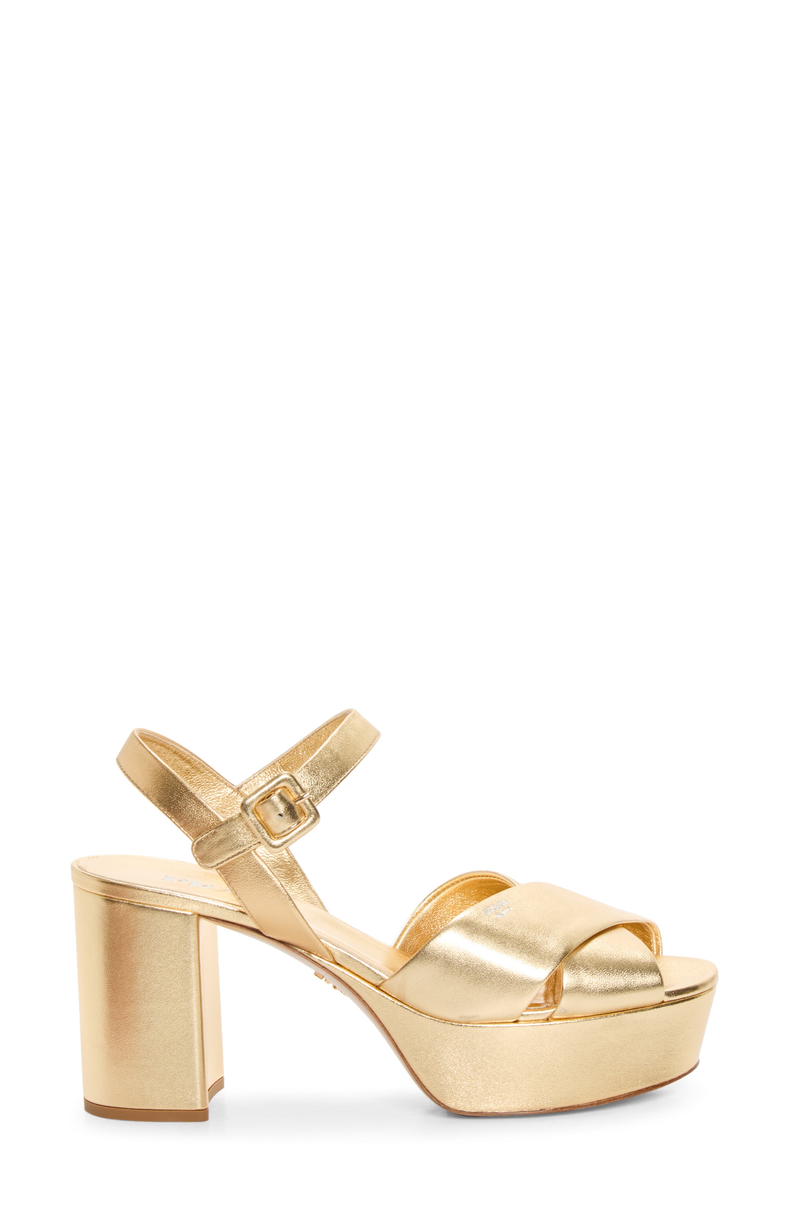 Platform Leather Sandal, Alternate, color, PLATINO