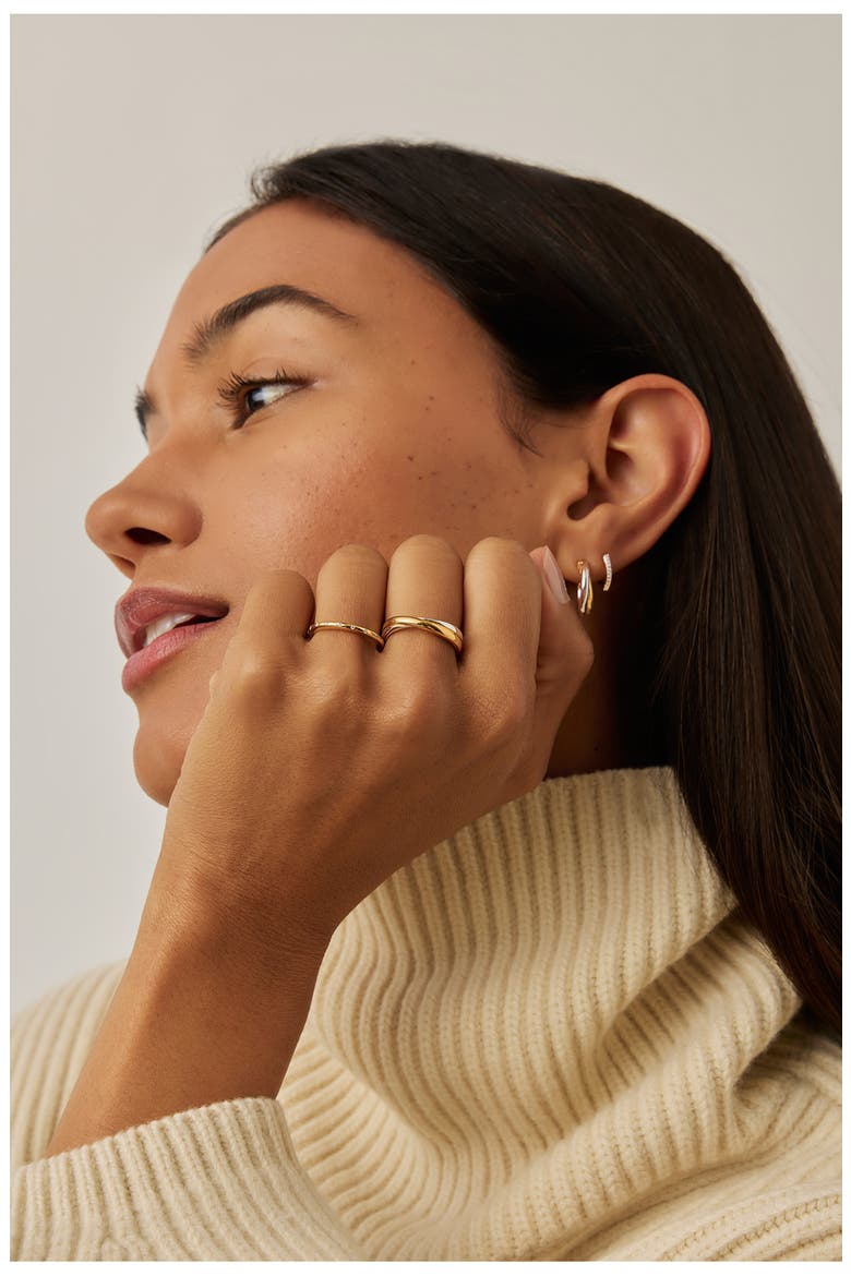 Solar Studded Stacking Ring, Alternate, color, GOLD