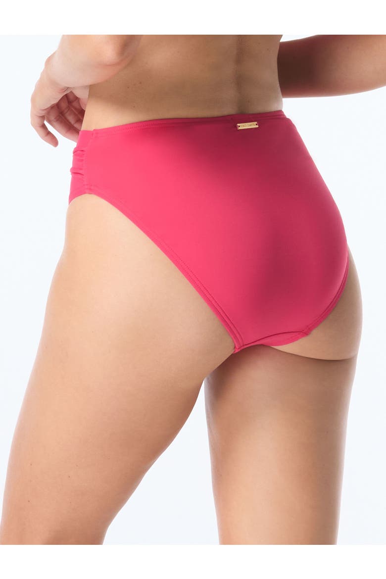 Twist High Bikini Swim Bottom, Alternate, color, Geranium