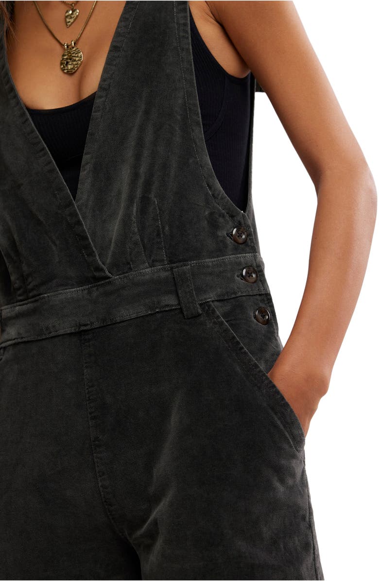 Free People Mara Corduroy Overalls, Alternate, color, Black