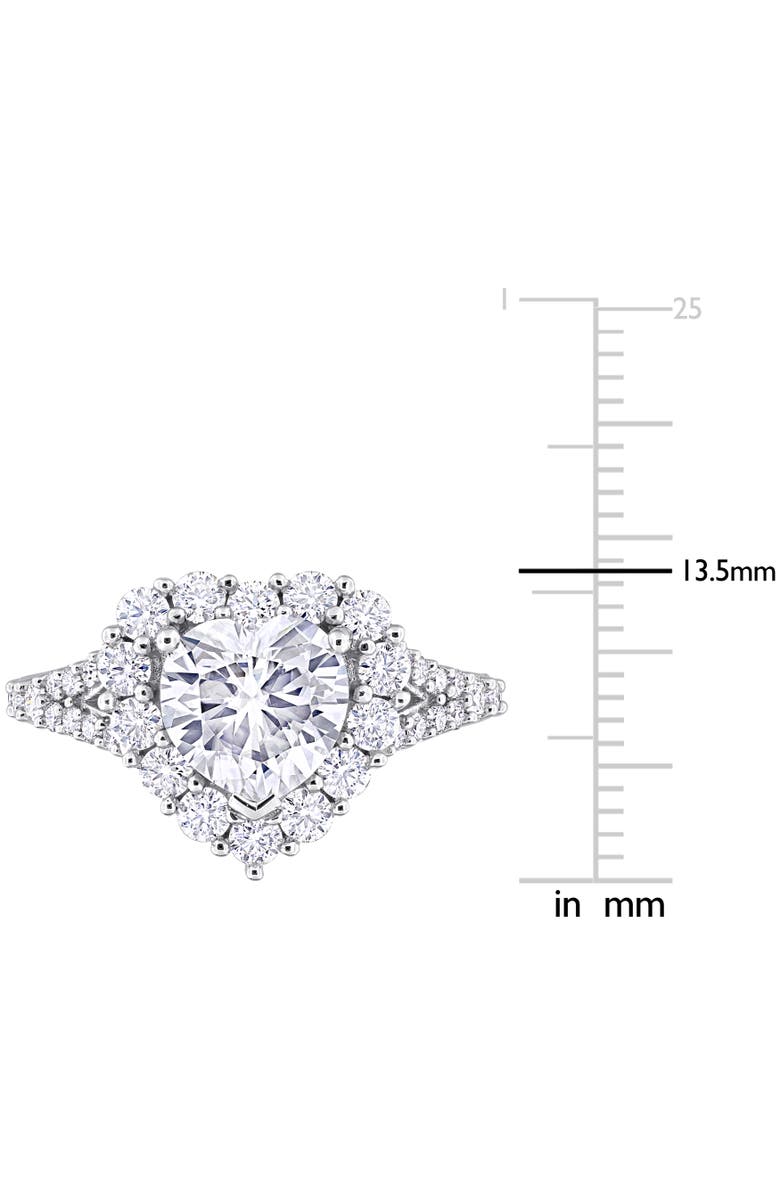 Julianna B. 3ct D.E.W. Moissanite Heart Halo Ring, Alternate, color, Sterling Silver