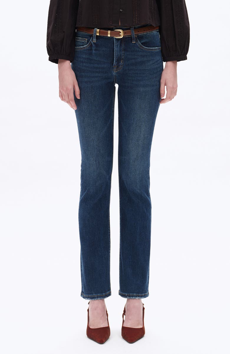 Bayeas Mid Rise Slim Straight Leg Jeans, Main, color, Dark Blue
