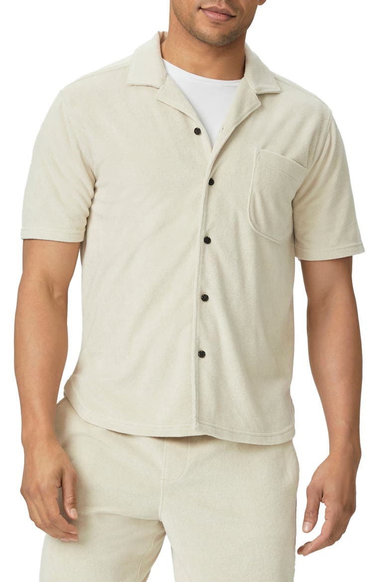Colvin Terry Cloth Camp Shirt, Main, color, MACADAMIA