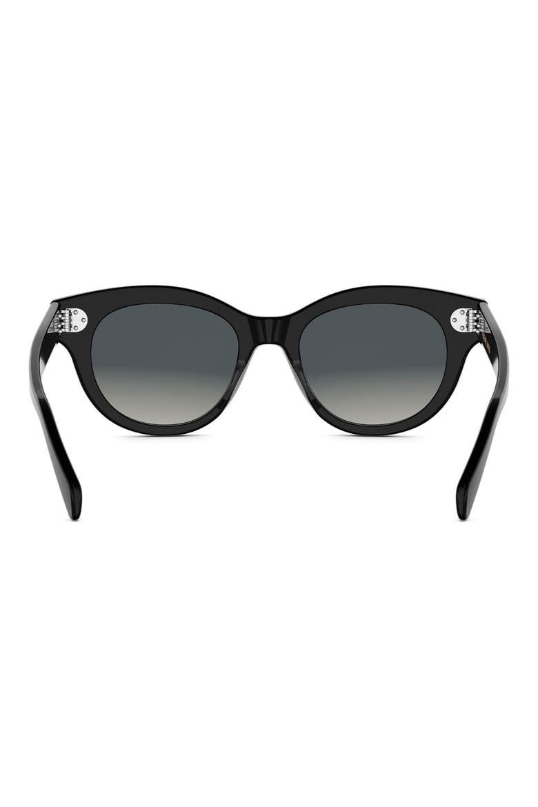 3 Dots 51mm Round Sunglasses, Alternate, color, SHINY BLACK / GRADIENT SMOKE