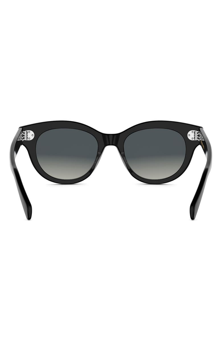 CELINE 3 Dots 51mm Round Sunglasses, Alternate, color, Shiny Black / Gradient Smoke