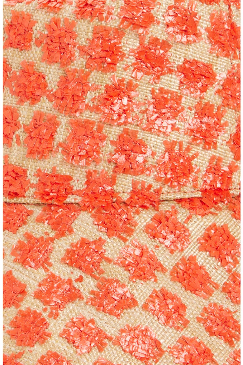 Melon Dotted Raffia Bucket Hat, Alternate, color, NATURAL MELON