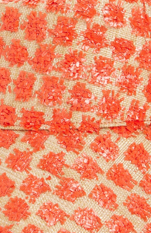 Lele Sadoughi Melon Dotted Raffia Bucket Hat In Natural Melon