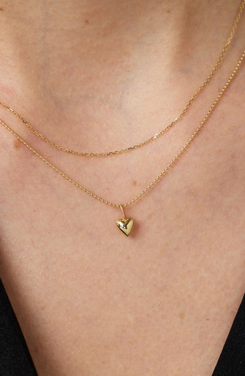 Ana Luisa Heart Necklace - Gold Beaded Heart Set, Alternate, color, 