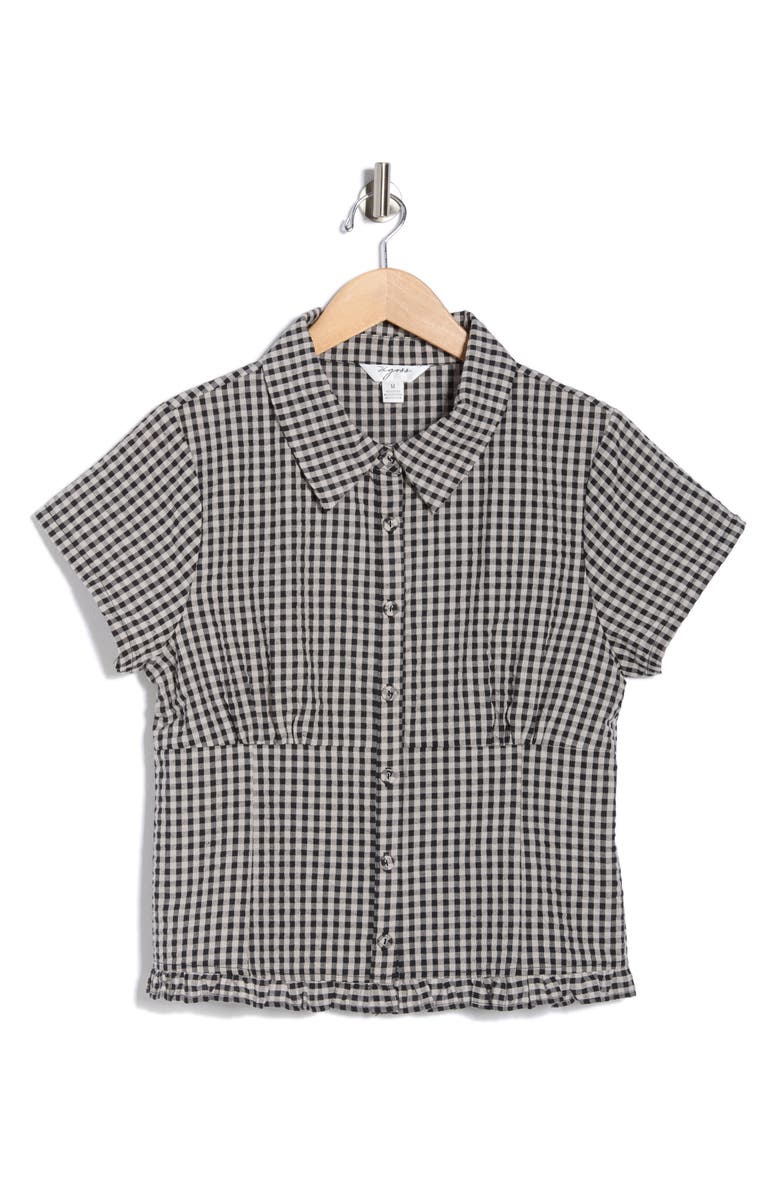 Vigoss Gingham Fitted Top, Alternate, color, Black