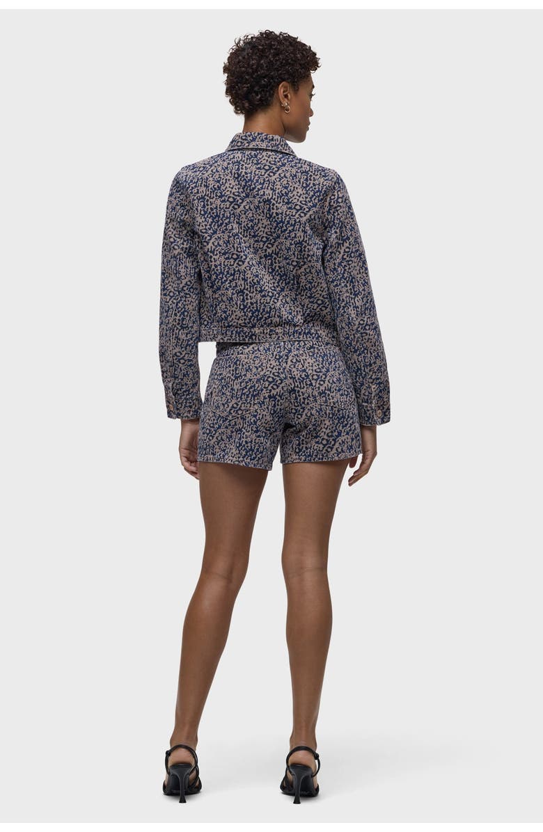 Hudson Jeans Liza Trucker Jacket, Alternate, color, Indigo Leopard