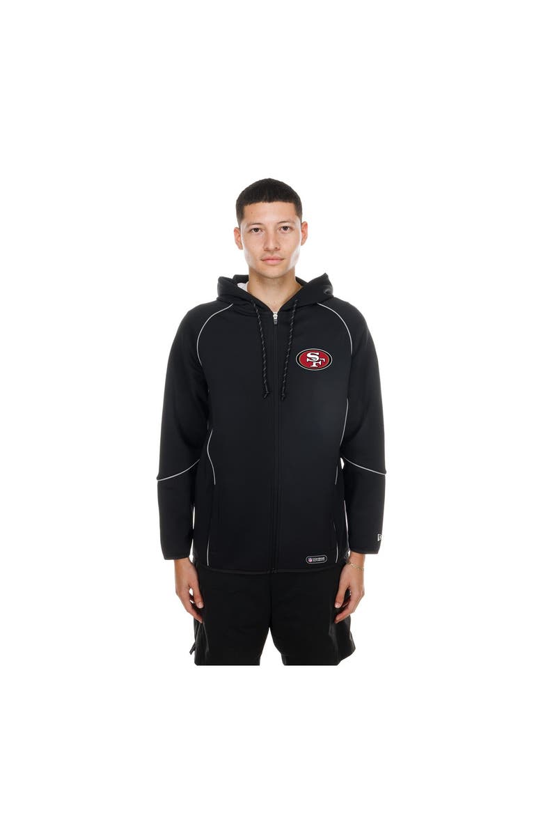 Men's New Era  Black San Francisco 49ers Combine Authentic Raglan Full-Zip Hoodie, Main, color, Black