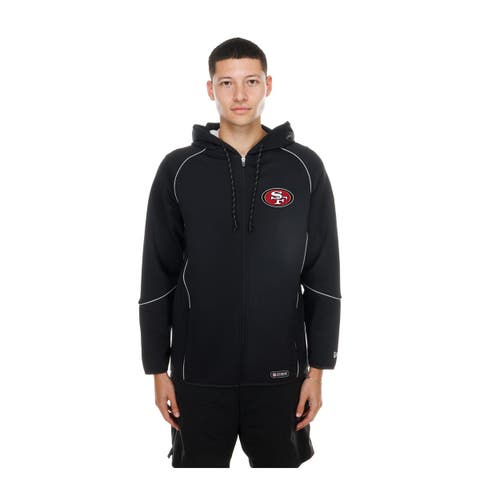 Men's New Era  Black San Francisco 49ers Combine Authentic Raglan Full-Zip Hoodie