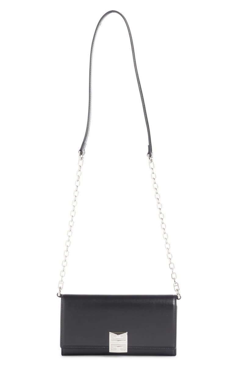 Givenchy 4G Calfskin Leather Wallet on a Chain, Main, color, 