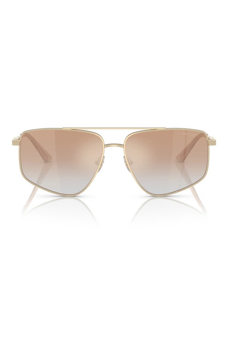 58mm Pilot Sunglasses, Main, color, PALE GOLD