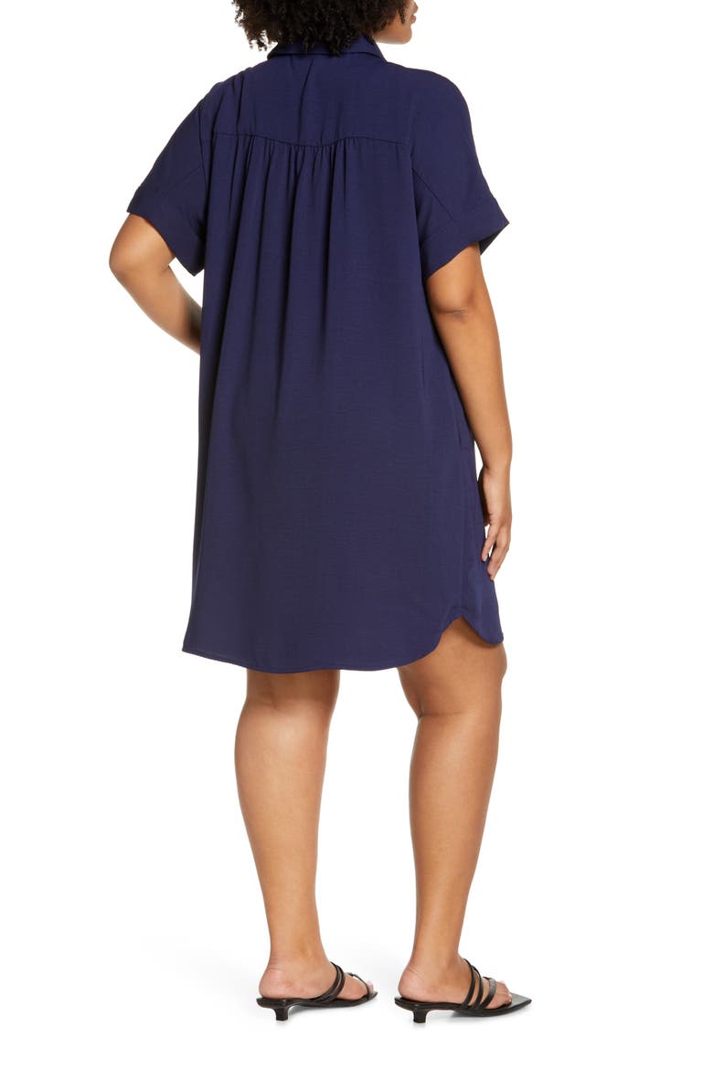 Short Sleeve Shirtdress, Alternate, color, NAVY PEACOAT