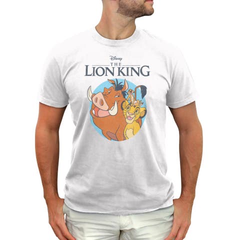 Men's Lion King Distressed Friends Badge  Graphic T-Shirt