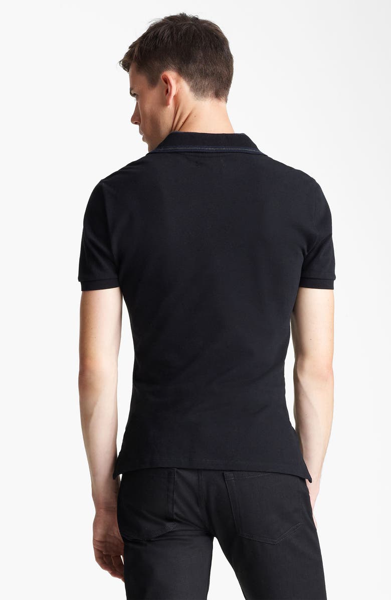 Burberry London 'Adler' Check Placket Cotton Polo, Alternate, color, 