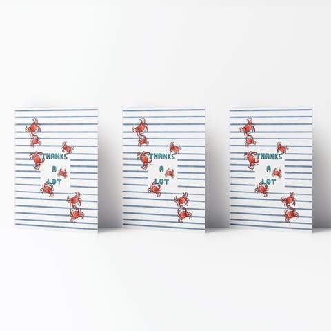 Thank You Greeting Card Pack (3ct) "Thanks A Lot Crabs"