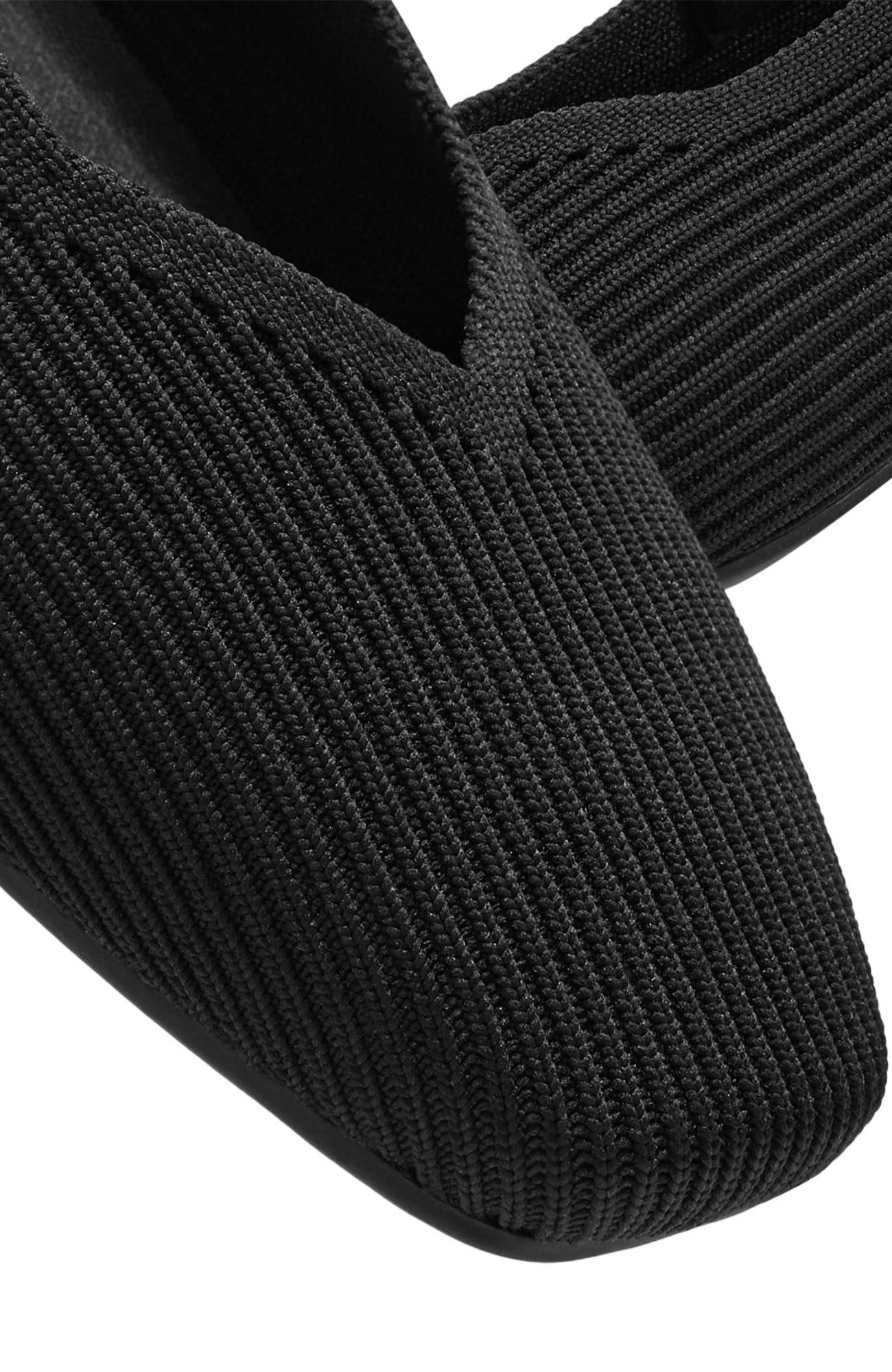 VIVAIA Margot Mary-Jane Square-Toe Ballet Flats, Alternate, color, Black