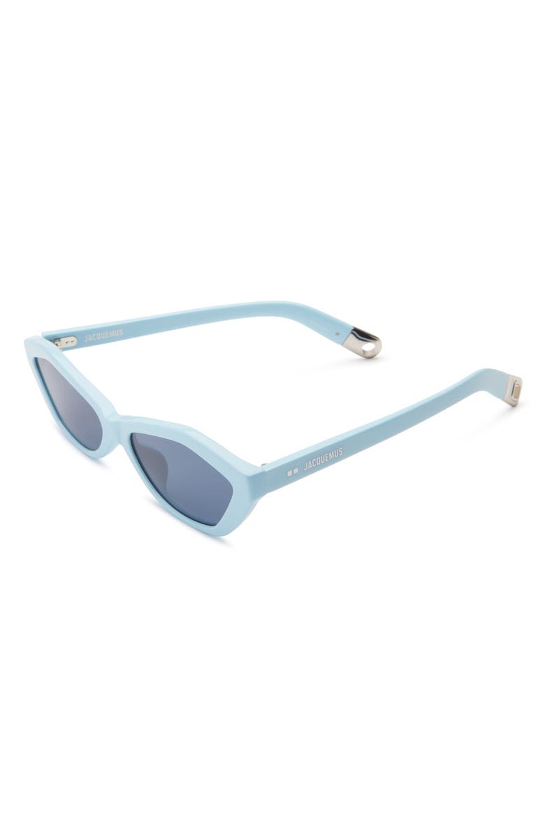 Jacquemus Bambino 55mm Square Sunglasses, Alternate, color, Light Blue/ Silver