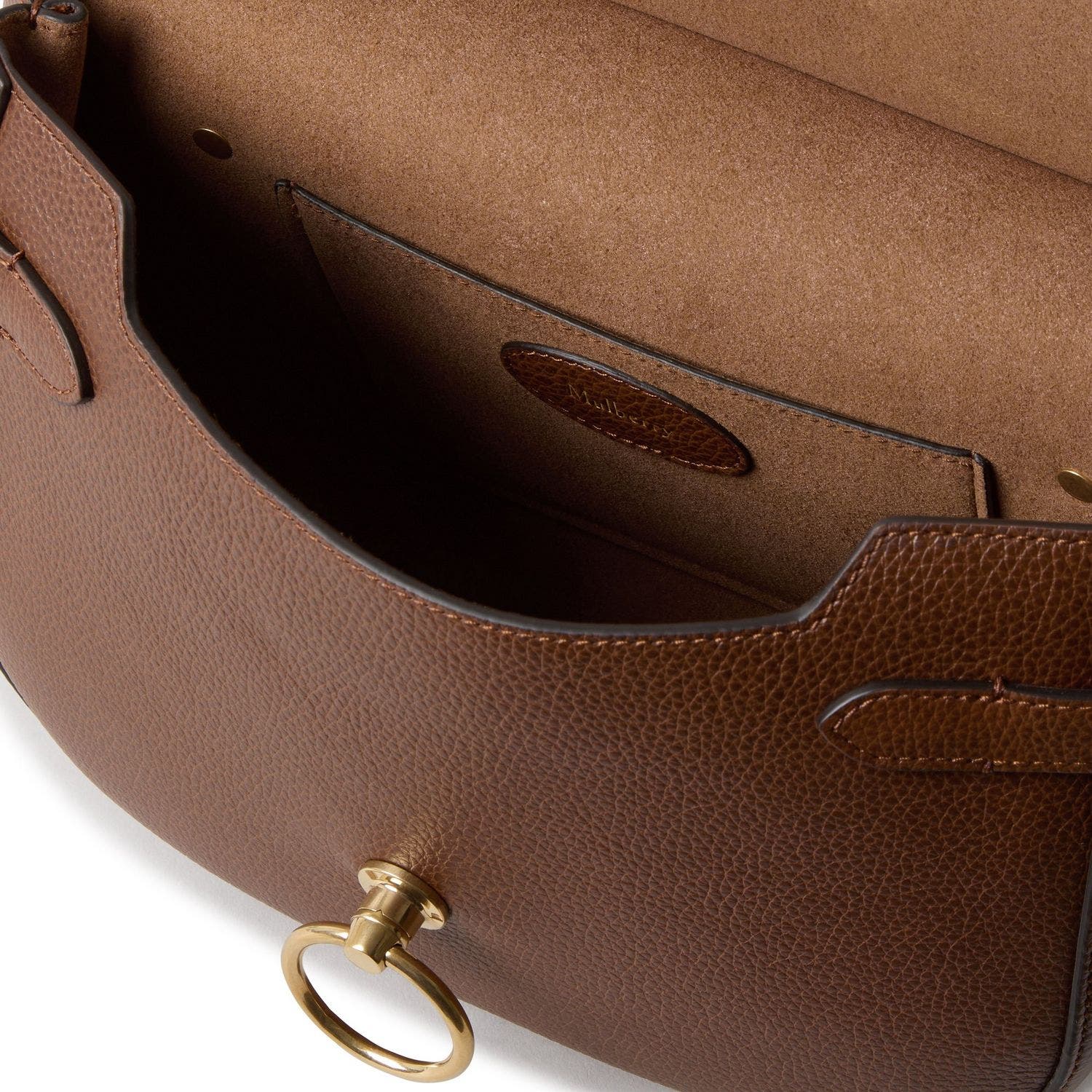 Mulberry Amberley Leather Satchel, Alternate, color, Oak