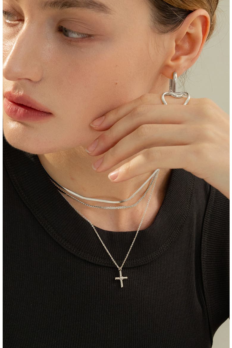 14k Gold Plated Breena Ring Dainty Textured Minimalist Trendy, Alternate, color, Silver