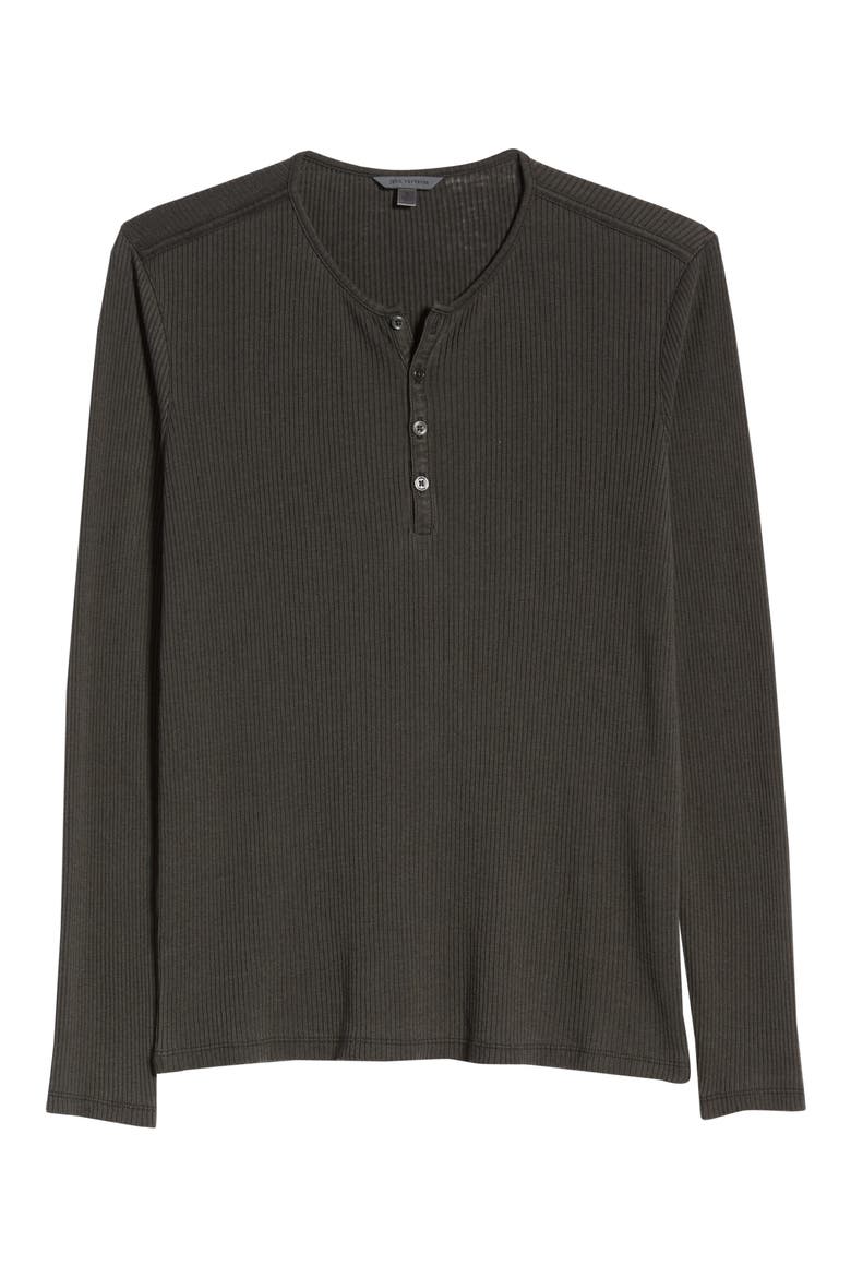 Star USA Slim Fit Ribbed Henley, Alternate, color, DARK GREY HEATHER
