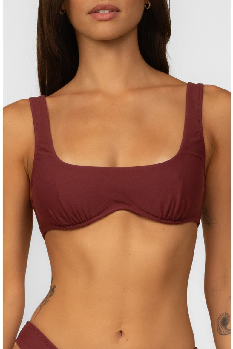 Kaia Sport Bikini Top, Main, color, MAROON