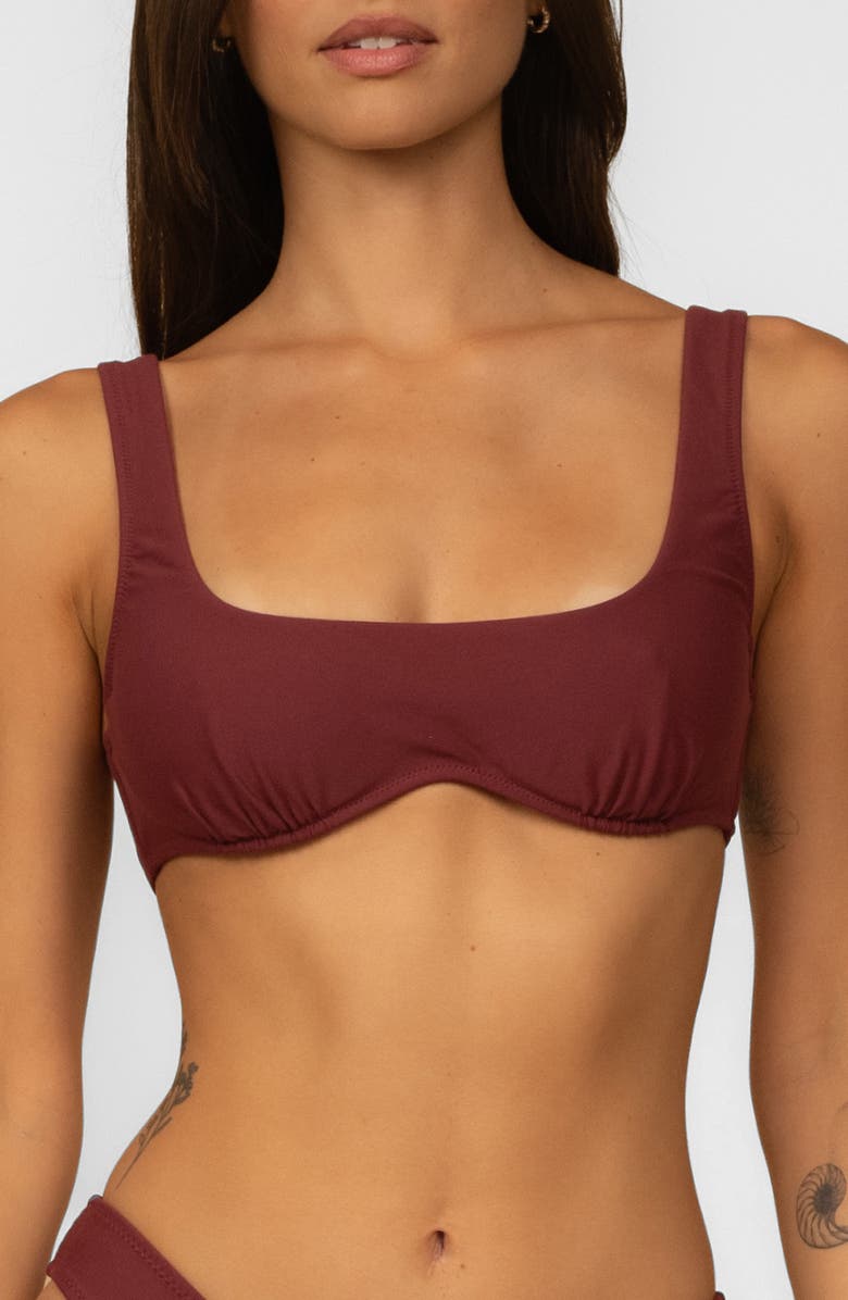 MONTCE Kaia Sport Bikini Top, Main, color, Maroon
