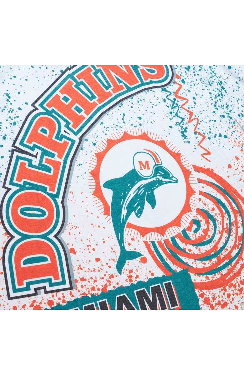 Mitchell & Ness Men's Mitchell & Ness White Miami Dolphins Team Burst Sublimated T-Shirt, Alternate, color, 