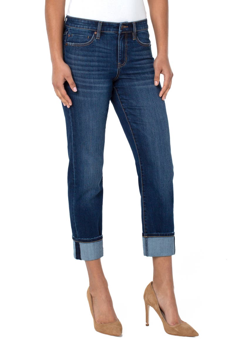 Marley High Waist Cuffed Girlfriend Jeans, Main, color, BARTLETT