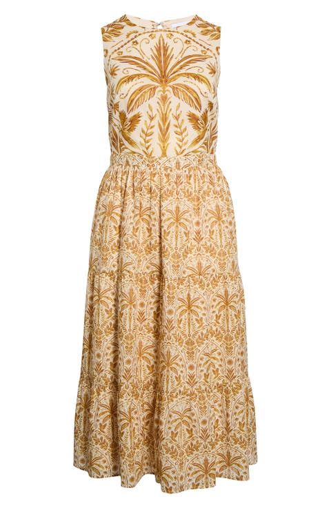 Calina Tropical Sleeveless Maxi Dress