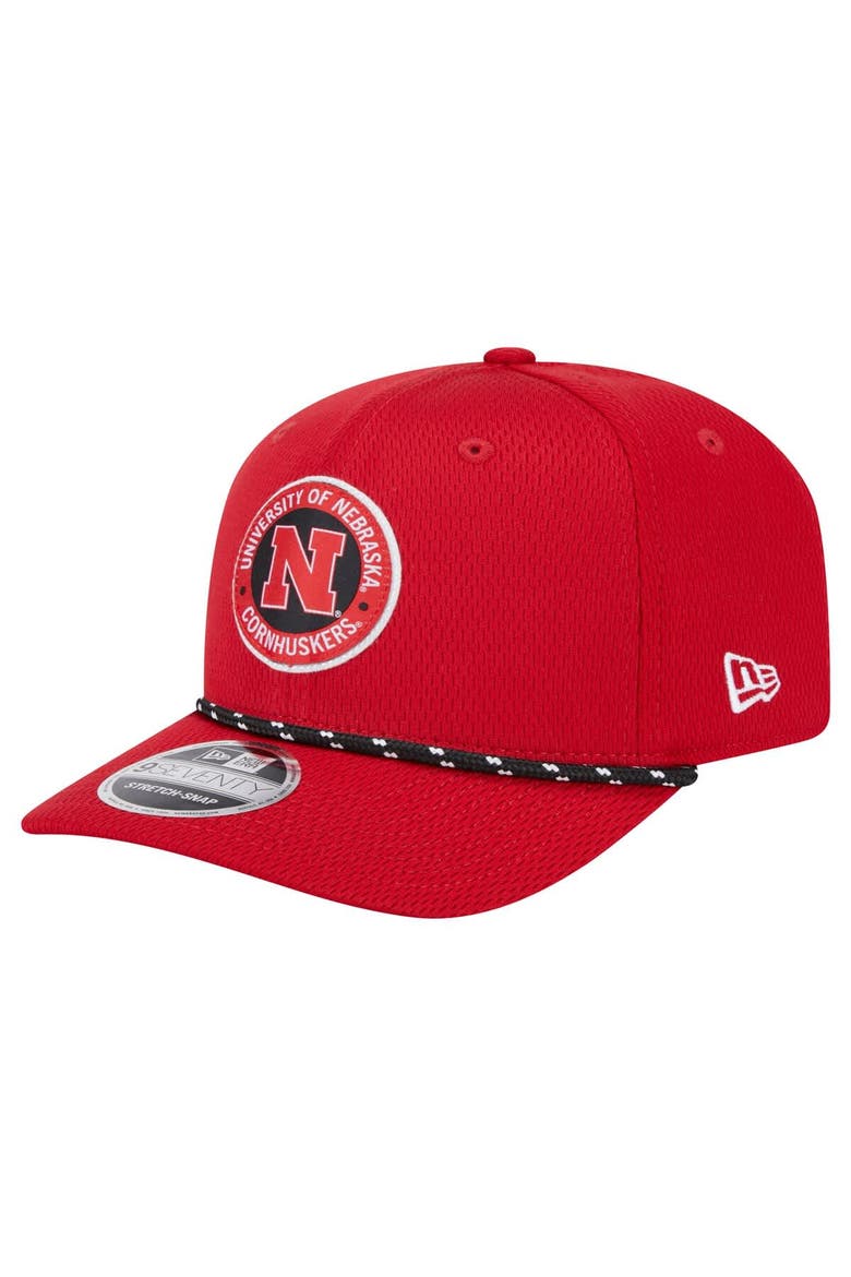 Men's New Era Scarlet Nebraska Huskers COOLERA 9SEVENTY Rope Stretch-Snap Hat, Alternate, color, Scarlet