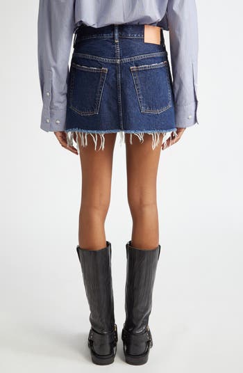 【Acne Studios】 Macaria distressed denim miniskirt Acne Studios Macaria Distressed Organic Cotton Denim