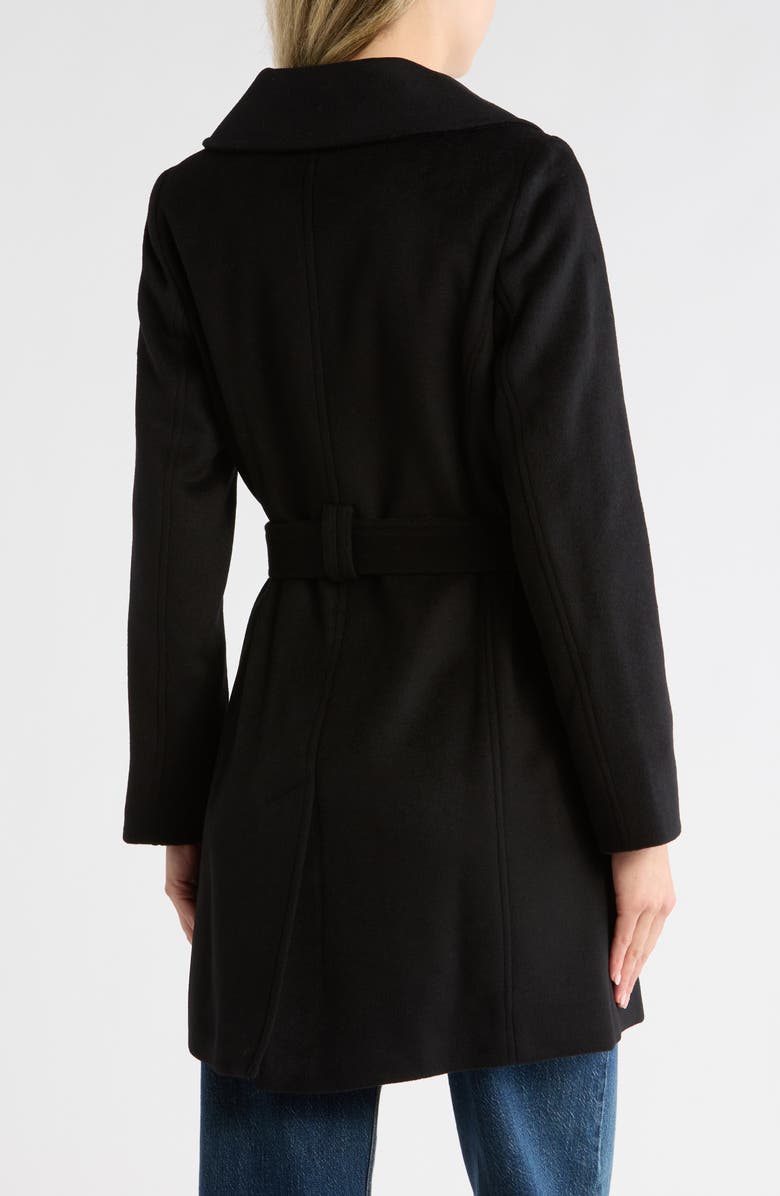 Michael Kors Full Zip Wool Blend Long Coat, Alternate, color, Black
