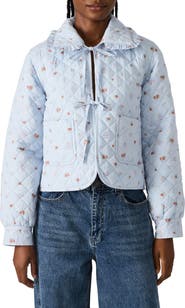 Steve Madden Nellie Floral Quilted Cotton Blend Jacket