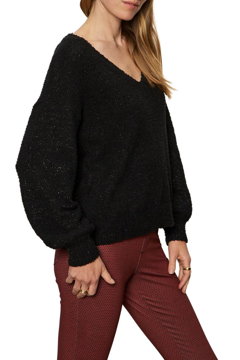 Teddy Shine Sweater, Alternate, color, BLACK