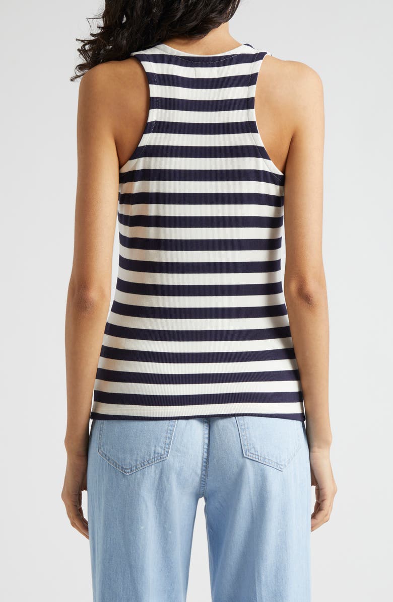 L'AGENCE Nia Stripe Racerback Tank, Alternate, color, 