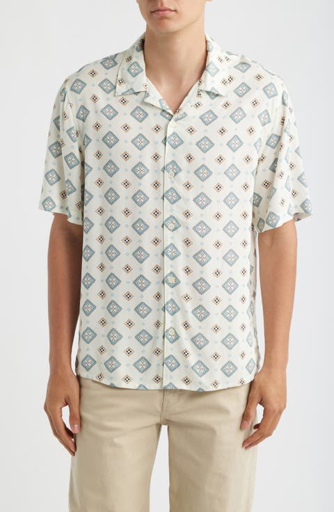 Didcot Ornate Tile Print Camp Shirt