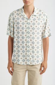 Wax London Didcot Ornate Tile Print Camp Shirt
