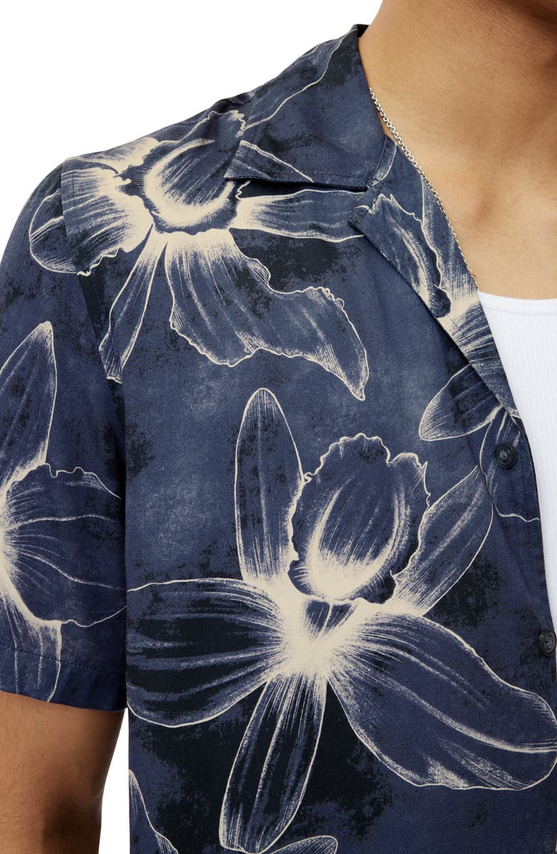 John Varvatos Dan Modal Camp Shirt, Alternate, color, Lake Blue