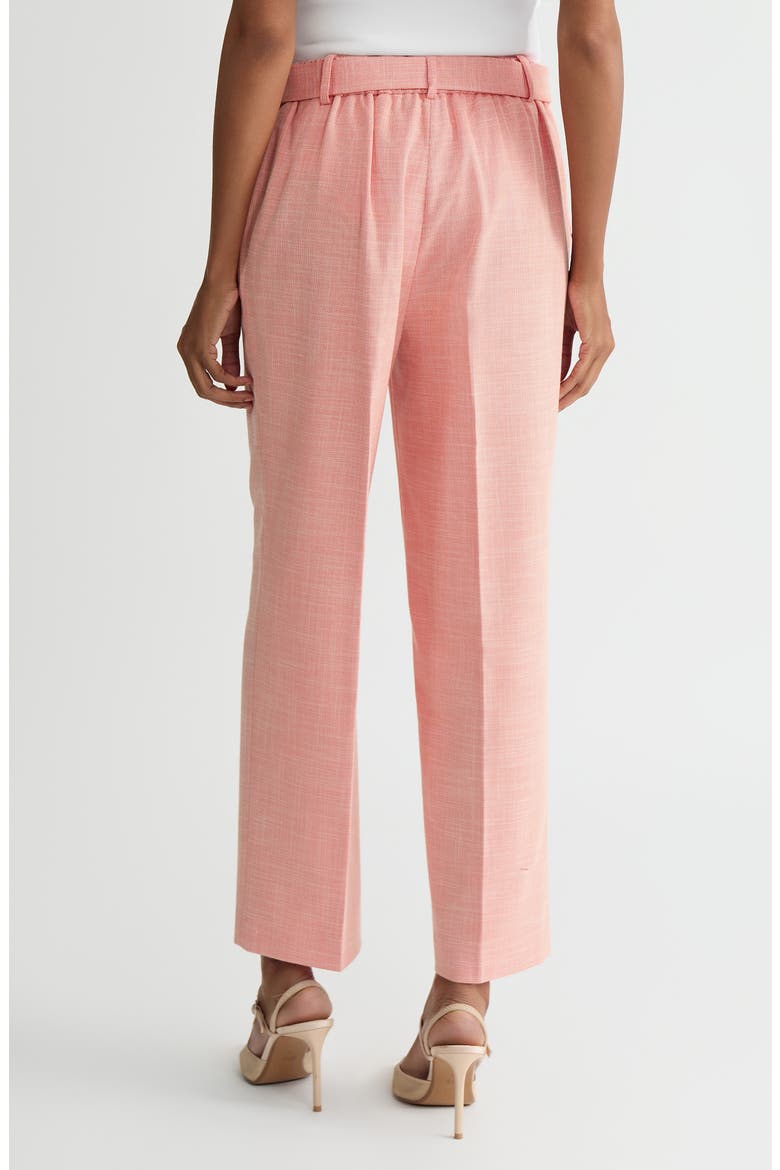 Belted Elastic Back Straight Leg Ankle Pants, Alternate, color, MANDARIN/ VANILLA ICE