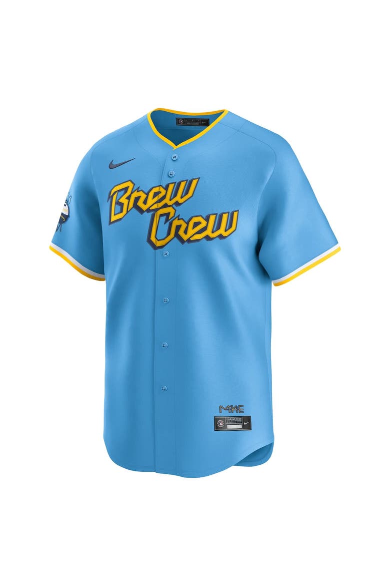 Men's Nike Light Blue Milwaukee Brewers City Connect Limited Jersey, Alternate, color, Light Blue