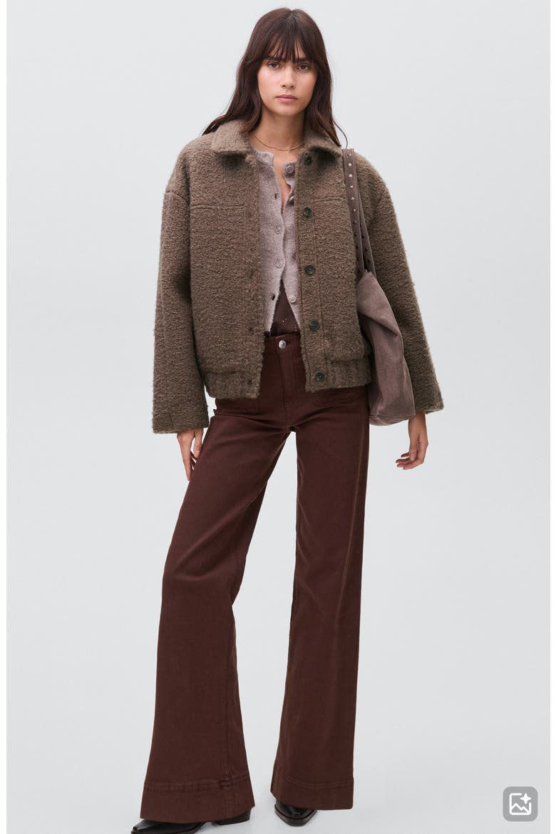 Faux Shearling Bomber Jacket, Alternate, color, BROWN