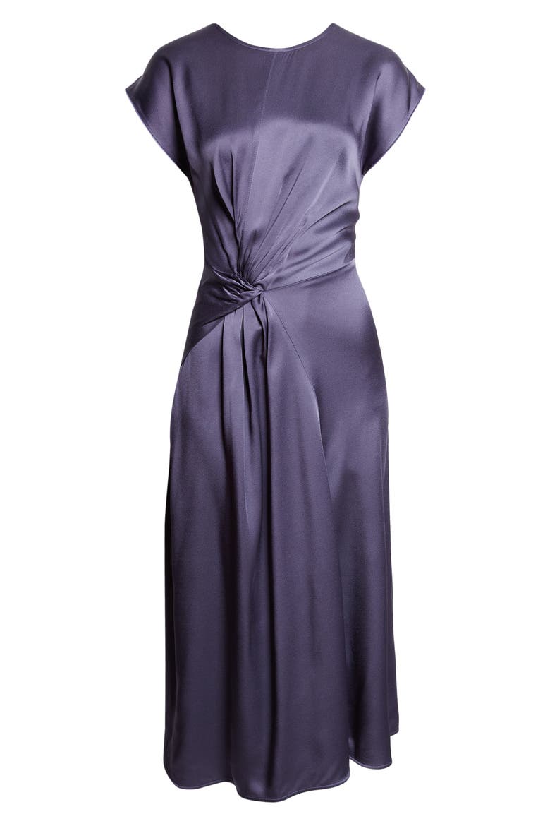 Aria Twist Waist Asymmetric Midi Dress, Alternate, color, ECLIPSE