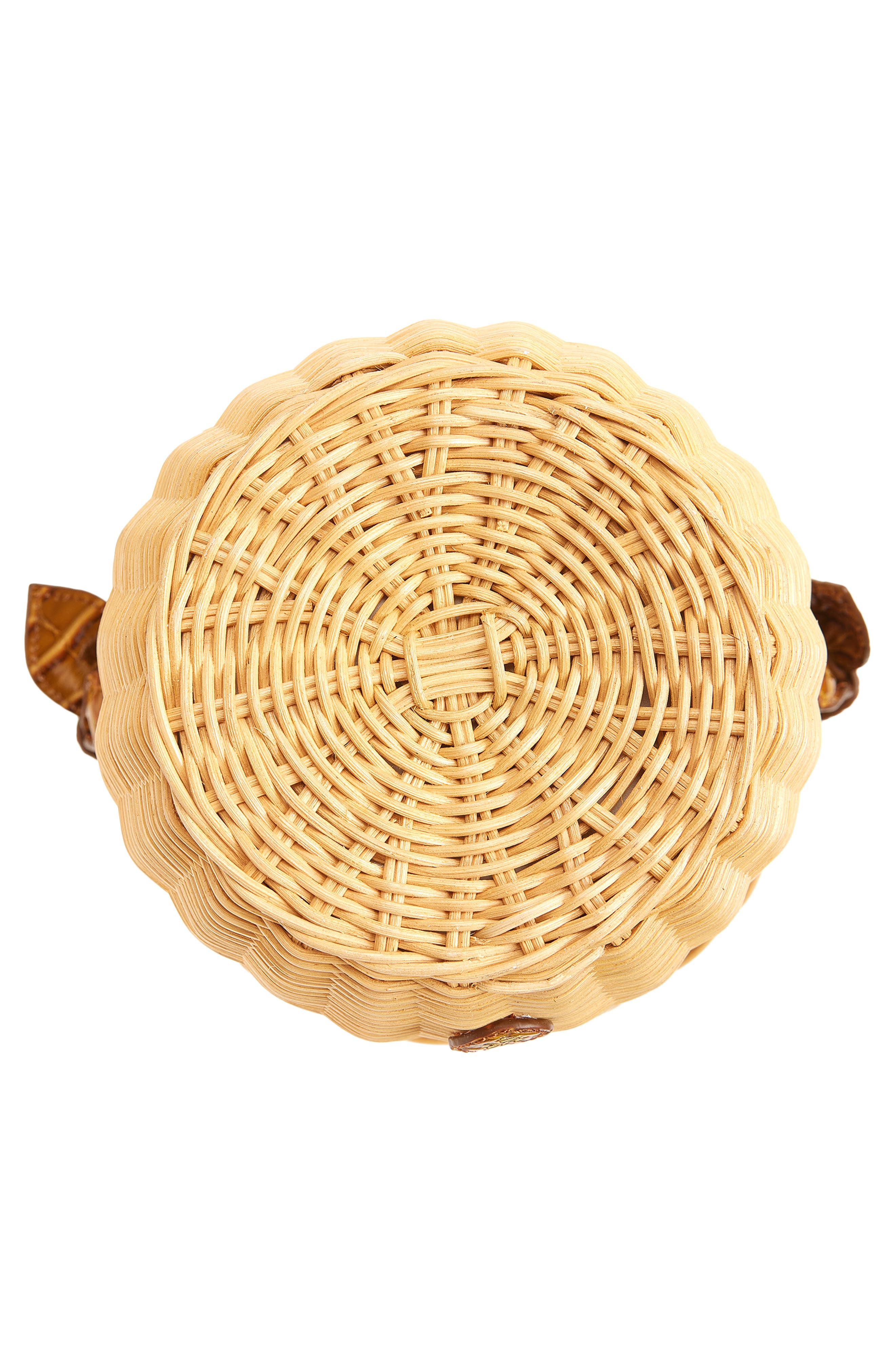 Pamela Munson The Jane Cognac Rattan Shoulder Bag, Alternate, color, Natural/ Cognac