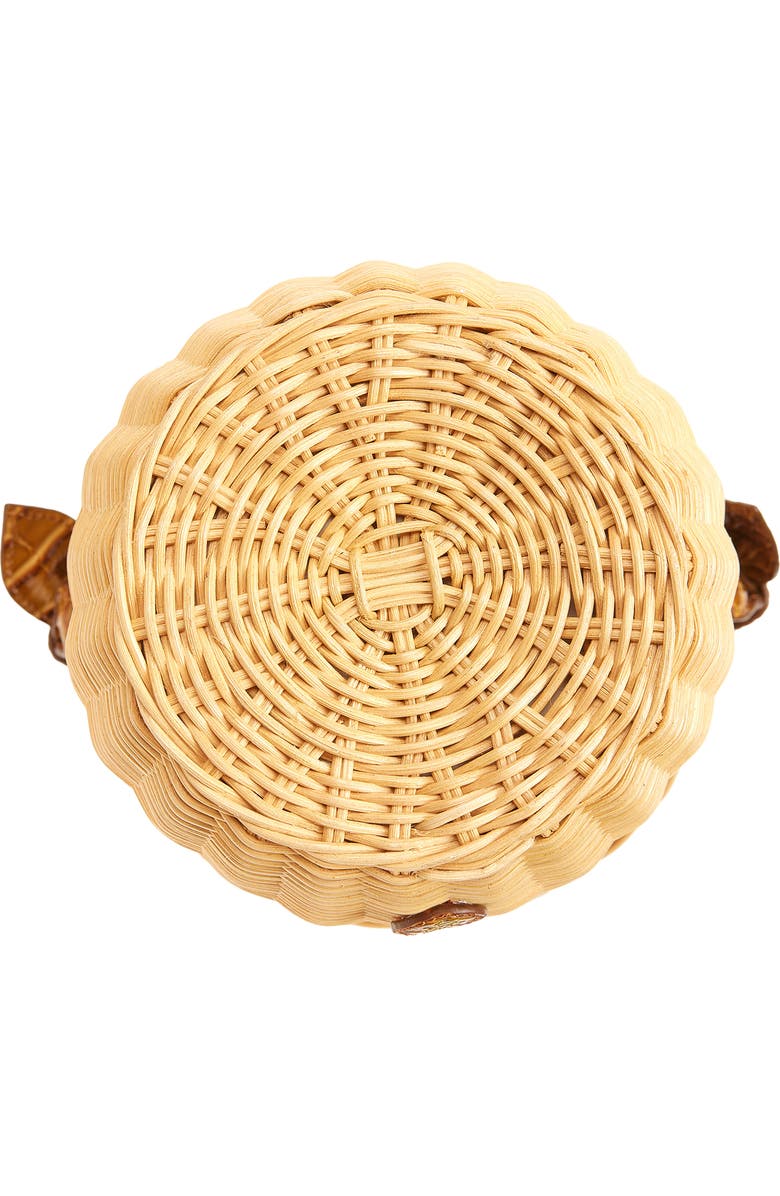 Pamela Munson The Jane Cognac Rattan Shoulder Bag, Alternate, color, Natural/ Cognac